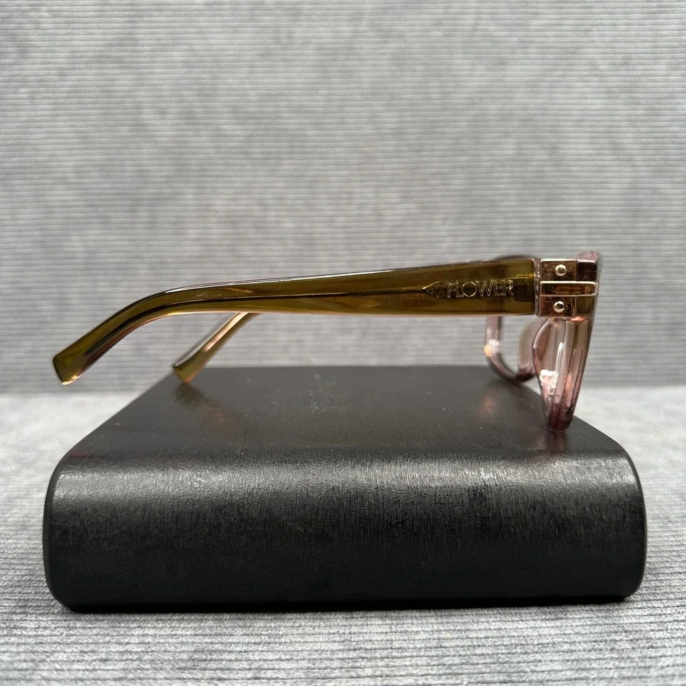 Flower by Drew Barrymore Holly 1002‎ Olive Green Pink Cat Eye Y2K Eyeglasses Vtg